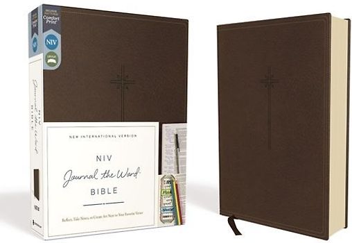 NIV, Journal the Word Bible, Imitation Leather, Brown, Red Letter Edition, Comfort Print