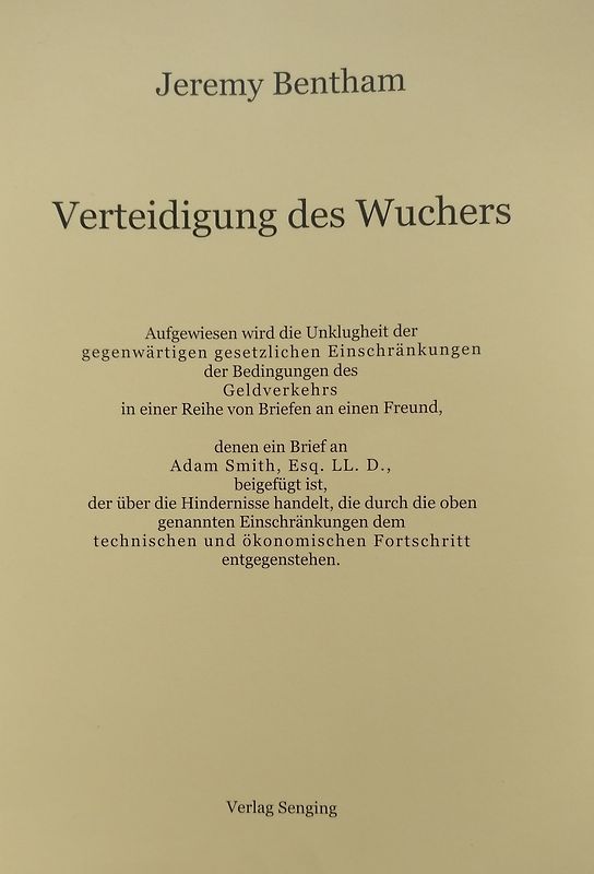 Verteidigung des Wuchers