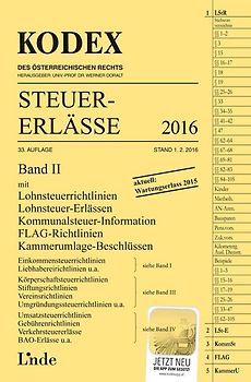 KODEX Steuer-Erlässe 2016, Band II