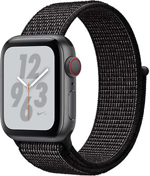 Apple Watch Nike+ Serie 4 40 mm alloggiamento in alluminio space grigio con Loop sportivo Nike nero [Wi-Fi + Cellular]