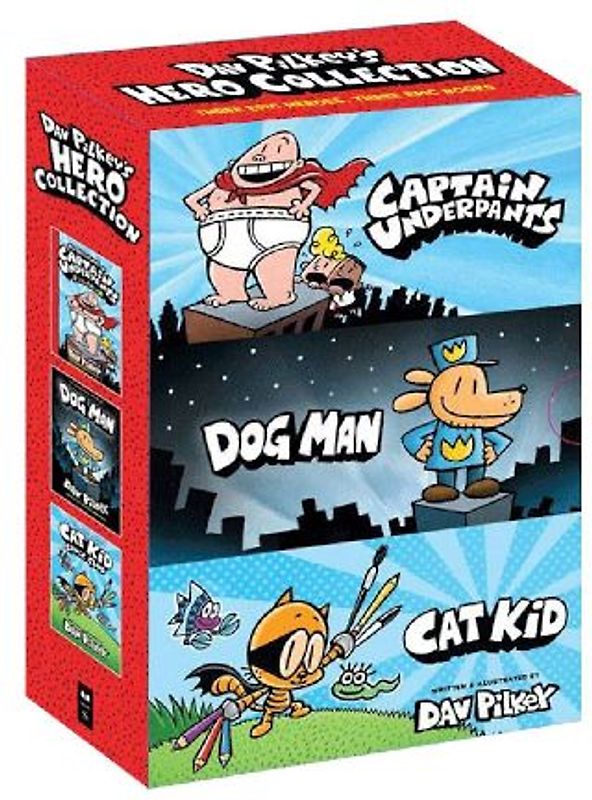 Dav Pilkey's Hero Collection (Captain Underpants #1, Dog Man #1, Cat Kid Comic Club #1)