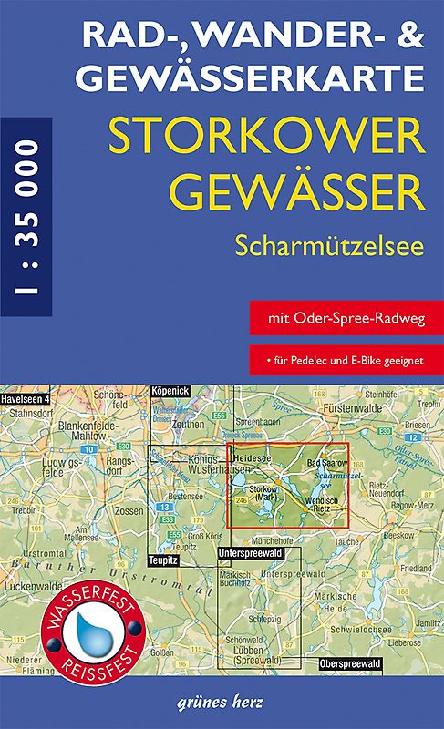 Rad-, Wander- & Gewässerkarte Storkower Gewässer, Scharmützelsee