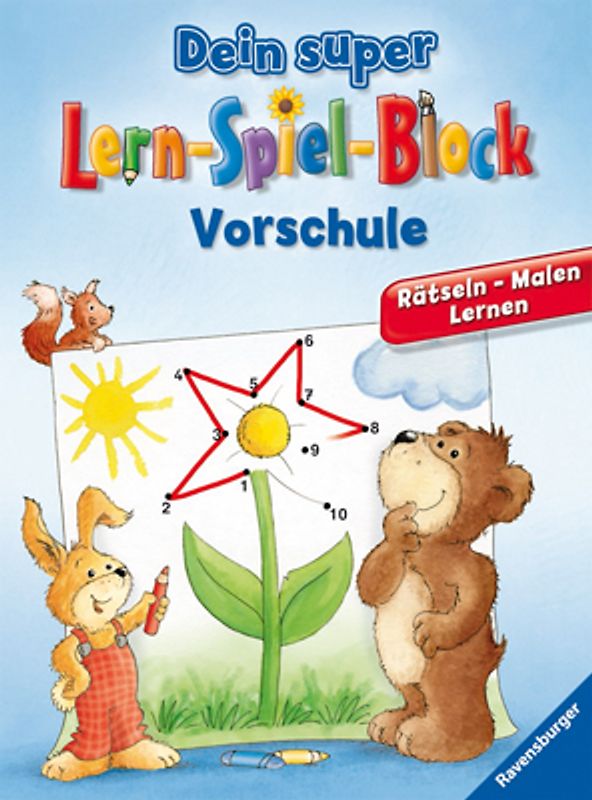 Dein super Lern-Spiel-Block Vorschule. Rätseln, Malen, Lernen