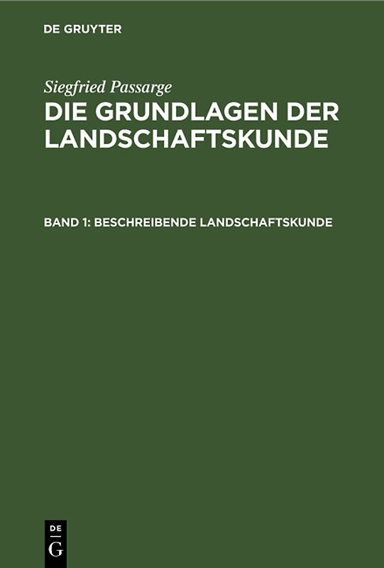 Beschreibende Landschaftskunde