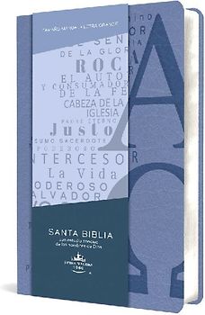 Biblia Rvr 1960 Letra Grande Tamaño Manual, Símil Piel Azul Celeste Con Nombres de Dios / Spanish Bible Rvr 1960 Handy Size Large Print Leathersoft Soft Blue