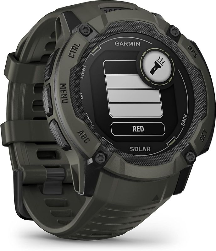 Garmin Instinct 2X Solar 50 mm vert et bracelet en silicone vert