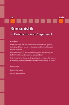 Romanistik in Geschichte und Gegenwart Jahrgang 28 Heft 1