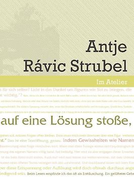 Im Atelier. Beiträge zur Poetik der Gegenwartsliteratur 07/08 / Wenn ich auf eine Lösung stoße, ist der Text zu Ende
