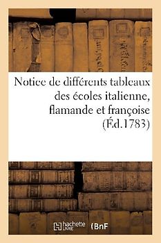 Notice de Différens Tableaux Des Écoles Italienne, Flamande Et Françoise. Vente 6 (8) Mai 1783