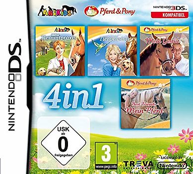 4 in 1: Meine Tierarztpraxis, Meine Tierpension 1, Mein Pferd, Mein Gestüt Nintendo DS