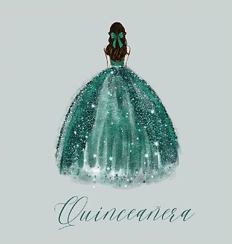 Quinceanera Guest Book with green dress (hardback)
