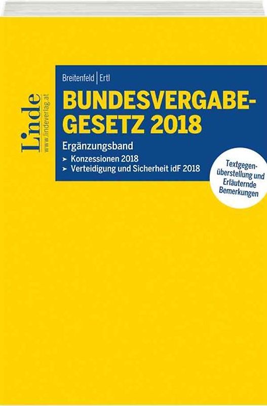 Bundesvergabegesetz 2018 - Ergänzungsband