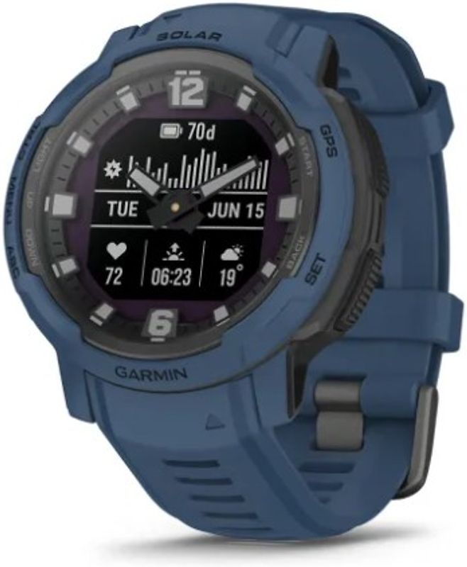 Garmin Instinct Crossover Solar 45 mm dunkelblau am Silikonarmband dunkelblau