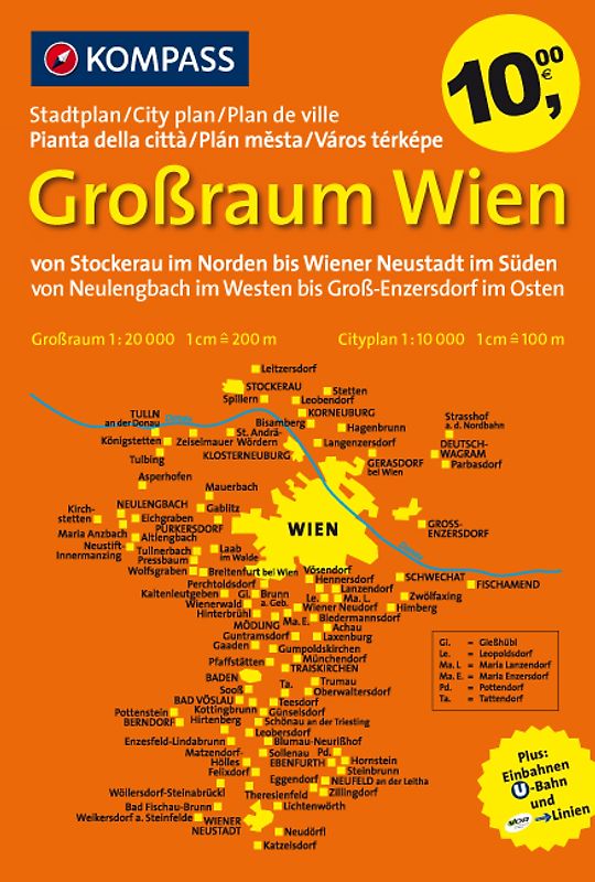 Großraum Wien. Buchplan 1:20000 /1:10000. Von Stockerau bis Wiener Neustadt, von Neulengbach bis Großenzersdorf