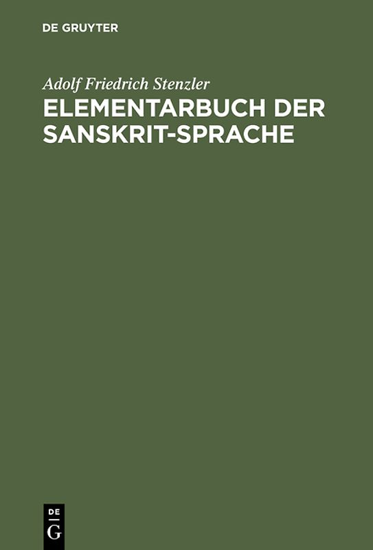 Elementarbuch der Sanskrit-Sprache