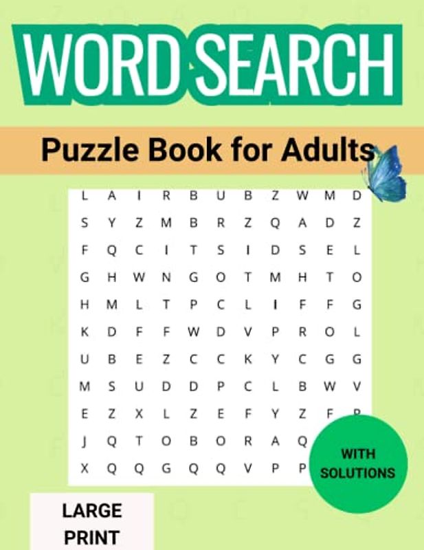 Word Search Puzzle Book for Adults: Large Print with 100 Puzzles for Teens and Seniors with Solutions