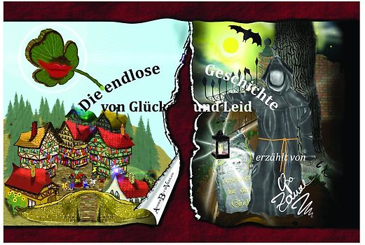 Die endlose Geschichte von Glück und Leid: Das Vorlese-Bilderbuch zum Nachdenken, Selbstlesen, mit besten kleinen Grusel-Geschichten kurz erzählt für Grund-Schüler, Vor-Schule ab 5 Jahre alt