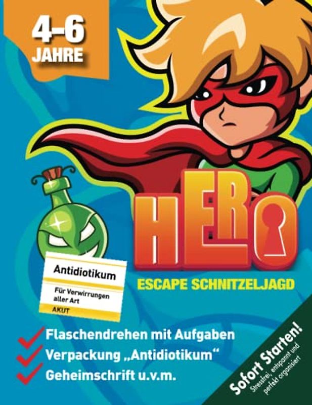 Escape Schnitzeljagd Superheld Kindergeburtstag 4-6 Jahren: Superhelden aufgepasst! In Morsecity ist eine sehr starke Superkraft gemeinsam mit einem Schatz versteckt! (Bravo Schatzsuche)
