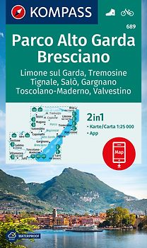 KOMPASS Wanderkarte 689 Parco Alto Garda, Bresciano, Limone sul Garda, Tremosine, Tignale, Salò, Gargnano, Toscolano Maderno, Valvestino 1:25.000