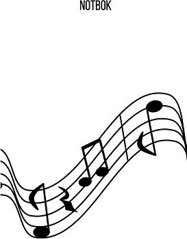 Notbok: DIN A5 notlinjebok | 200 sidor med 12 notlinjer / system per ark | Papper 90g/m² | Musikbok med notlinjer