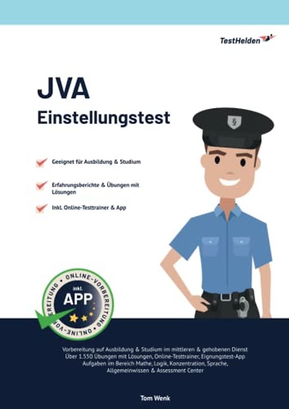 JVA Einstellungstest: Über 1.550 Eignungstest-Aufgaben mit Lösungen & App: Auswahlverfahren mittlerer & gehobener Dienst | Bewerbung, Assessment Center, Sporttest, Zahlen, Sprache, Wissen und mehr