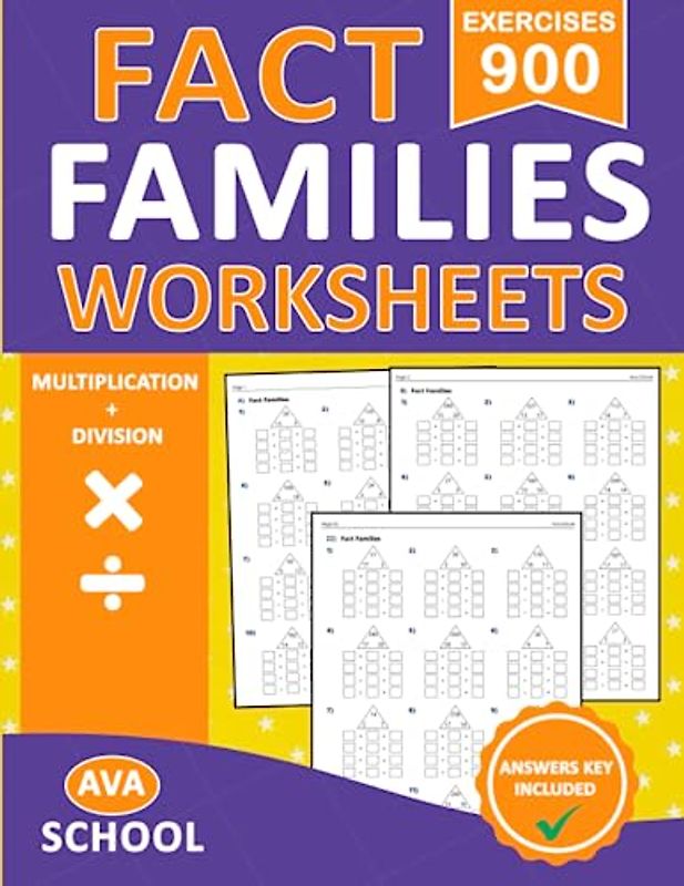 Fact Families Worksheets Multiplication And Division: Basic Math Multiplication And Division with Fact Families - Single Digit - Double Digit - With ... With Answers | Fact Families Math Worksheets
