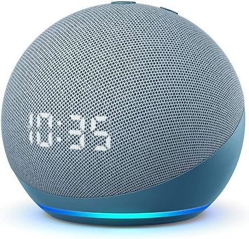 Amazon Echo Dot [4. Generation, mit Uhr] blaugrau