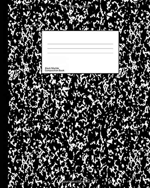 Composition Book: Black Marble Cover