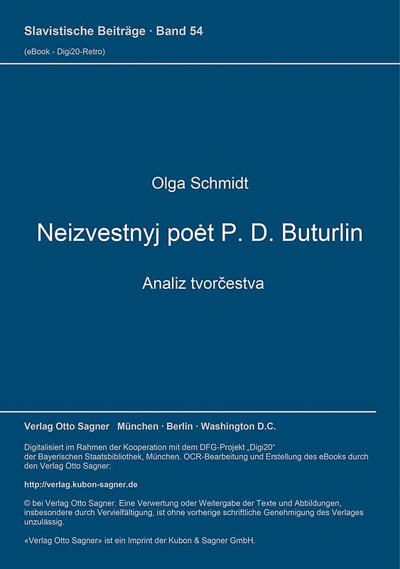 Neizvestnyj poet P. D. Buturlin - analiz tvorčestva