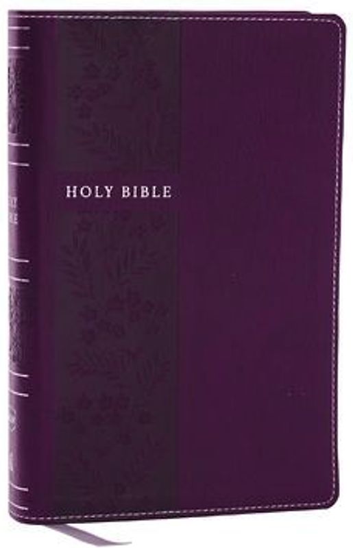 NKJV Personal Size Large Print Bible with 43,000 Cross References, Purple Leathersoft, Red Letter, Comfort Print
