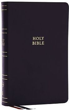 Nkjv, Single-Column Reference Bible, Verse-By-Verse, Black Bonded Leather, Red Letter, Comfort Print
