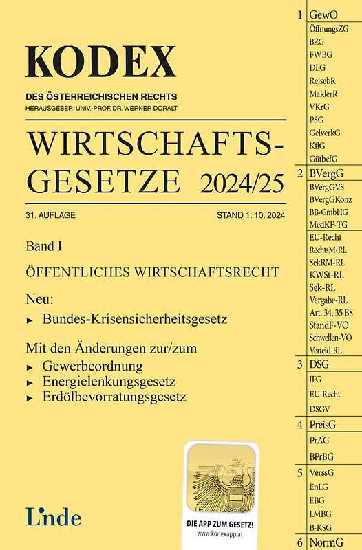 KODEX Wirtschaftsgesetze Band I 2024/25
