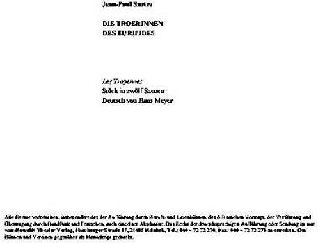 Die Troerinnen des Euripides