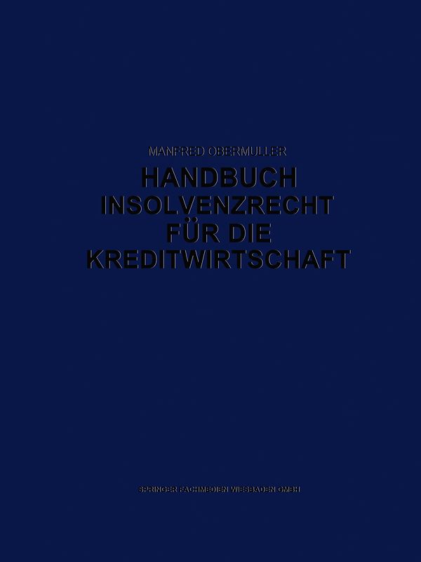 Handbuch Insolvenzrecht für die Kreditwirtschaft