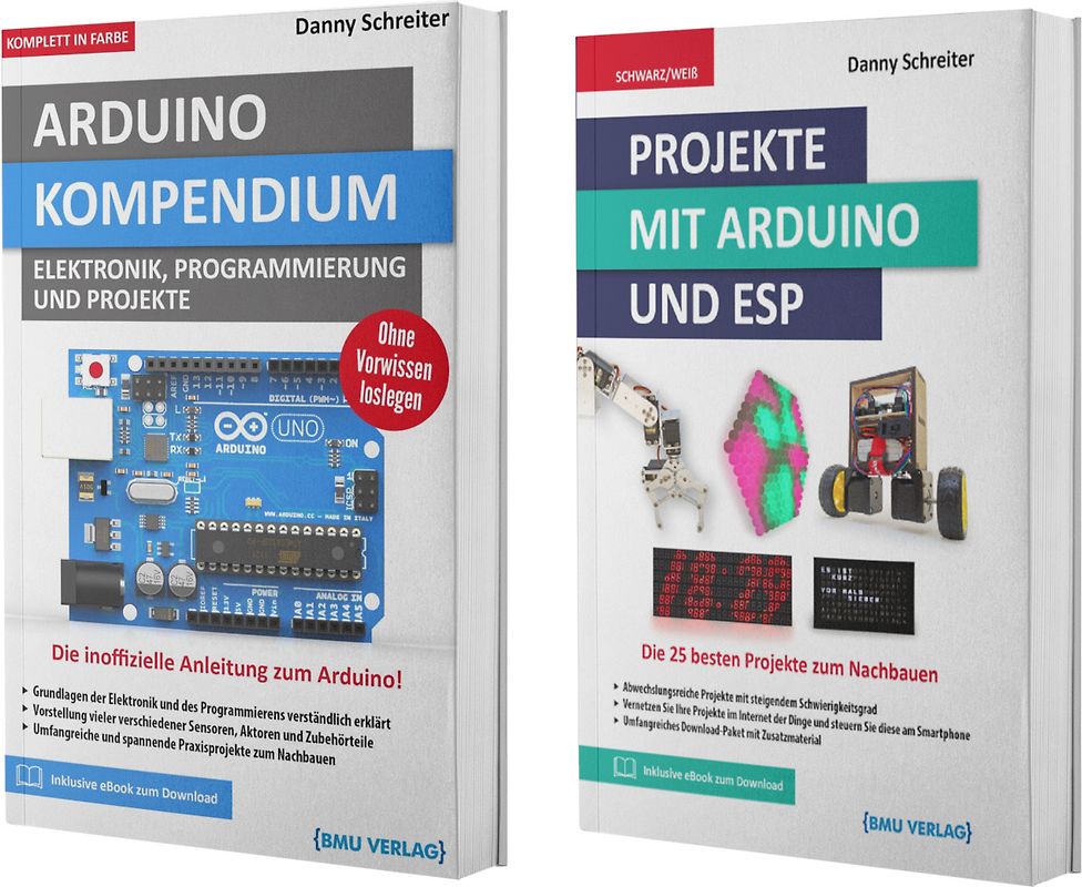Arduino Kompendium + Arduino Projekte Buch (Hardcover)