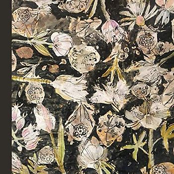 Skizzenbuch für Künstler: Poesiealbum für Erwachsene, Übungsbuch für Zeichnungen, leeres Buch zum Selbstgestalten, Motiv Tapisserie weiße Sommerblumen vor Schwarz, Skizzenbuch für Künstler