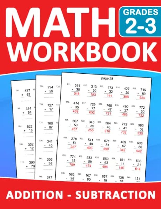 Math Workbook Grades 2-3 Addition And Subtraction Exercises With ...