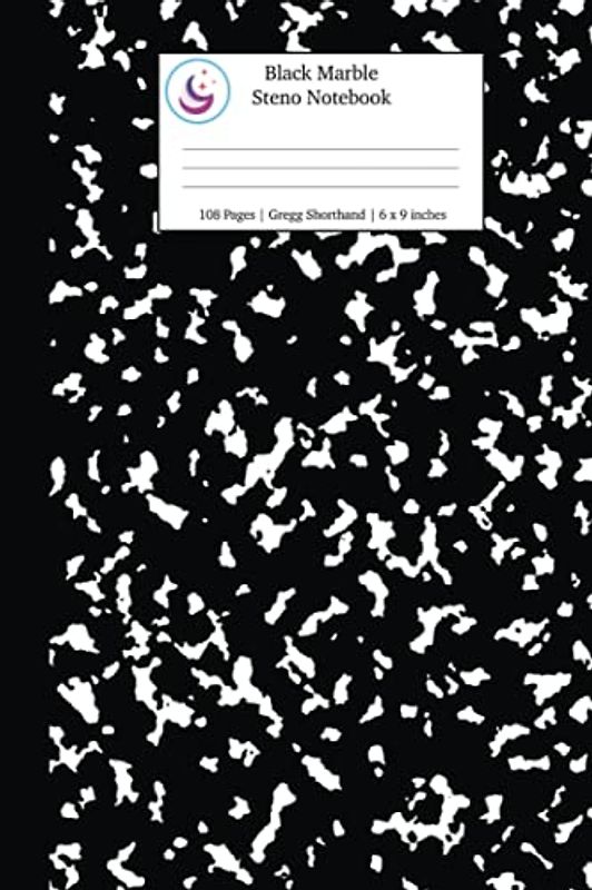 Black Marble Steno Notebook: Reporter Notebook | Gregg Shorthand Paper | Steno Book