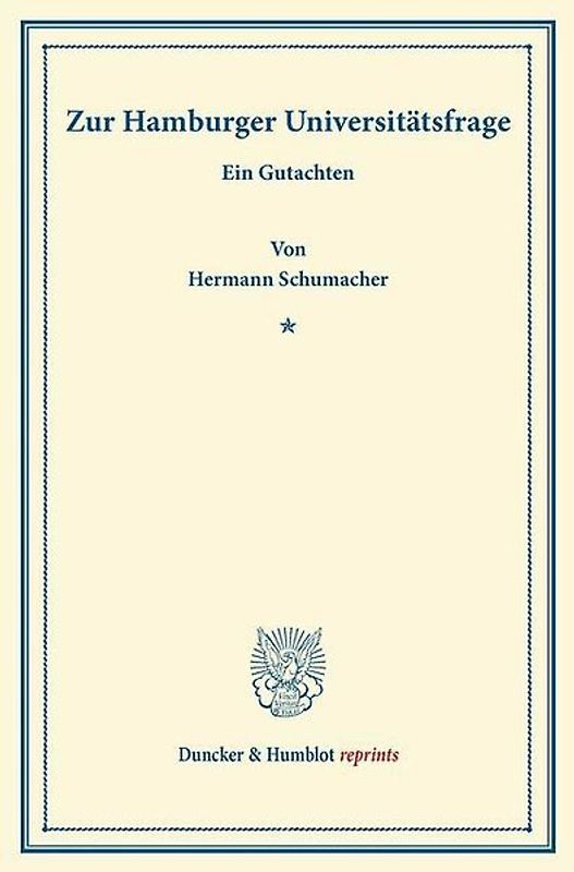 Zur Hamburger Universitätsfrage.