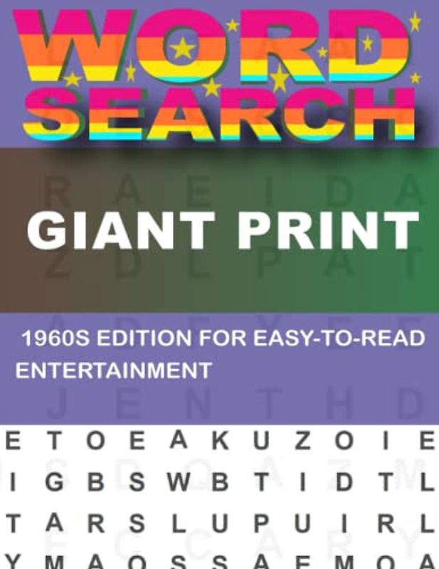 Giant Print Word Search For Adults: 1960s Edition for Easy-To-Read Entertainment