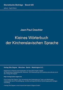Kleines Wörterbuch der Kirchenslavischen Sprache