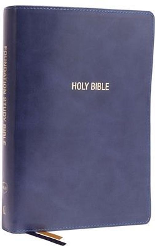 Nkjv, Foundation Study Bible, Large Print, Leathersoft, Blue, Red Letter, Thumb Indexed, Comfort Print