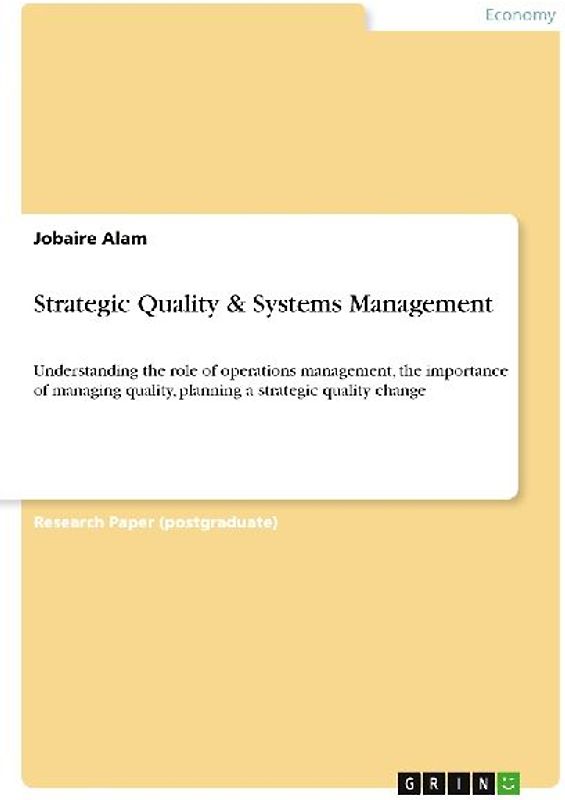Strategic Quality & Systems Management