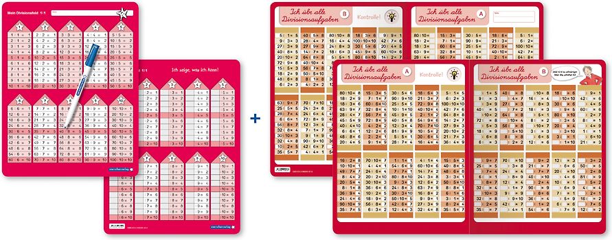 Ich übe alle Divisionsaufgaben + Mein Divisionsfeld im Set mit Stift