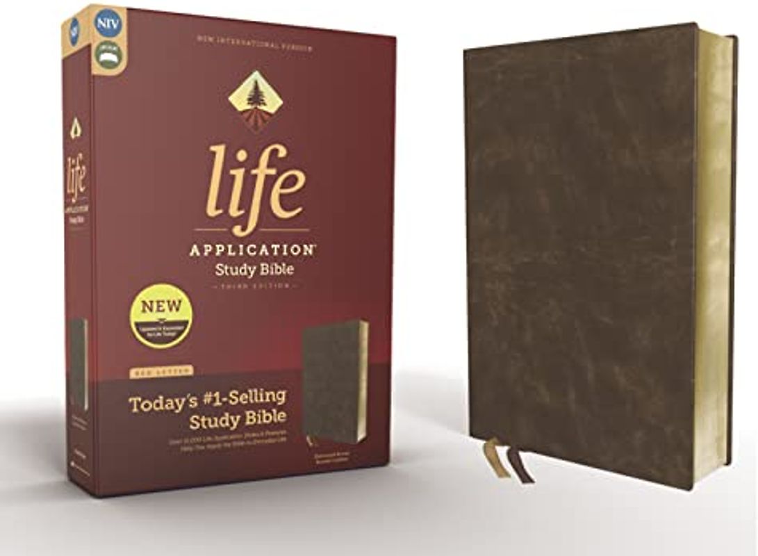 NIV, Life Application Study Bible, Third Edition, Bonded Leather, Brown, Red Letter