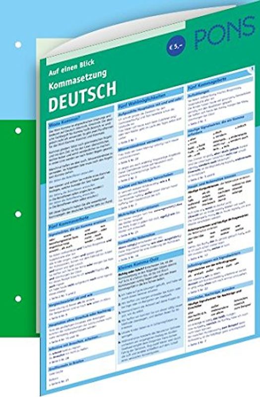 PONS Kommasetzung auf einen Blick Deutsch