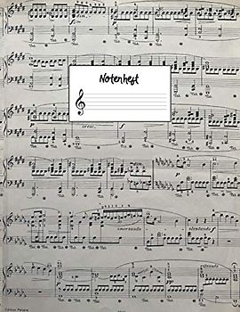 Notenheft: Vintage Notenbuch Klavier I Musik Schreibheft I Blanko Notenblock I Notenblätter leer mit 12 Notensysteme pro Seite in ein schönes Musikheft mit Notenlinien A4 auf 120 Seiten