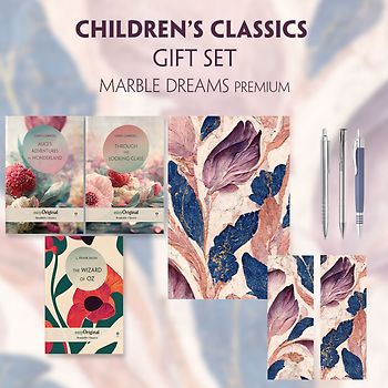 Children's Classics Books-Set (with audio-online) Readable Classics Geschenkset + Marmorträume Schreibset Premium