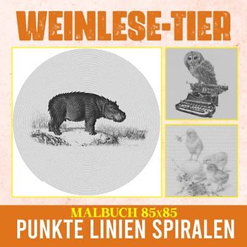 Weinlese-Tier Punkte Linien Spiralen Malbuch: Altes Vintage Tier Spiralbuch zum Zeichnen von Seiten | Weihnachtsgeschenke | Zum Stressabbau | Gag Geschenke | White Elephants Geschenke