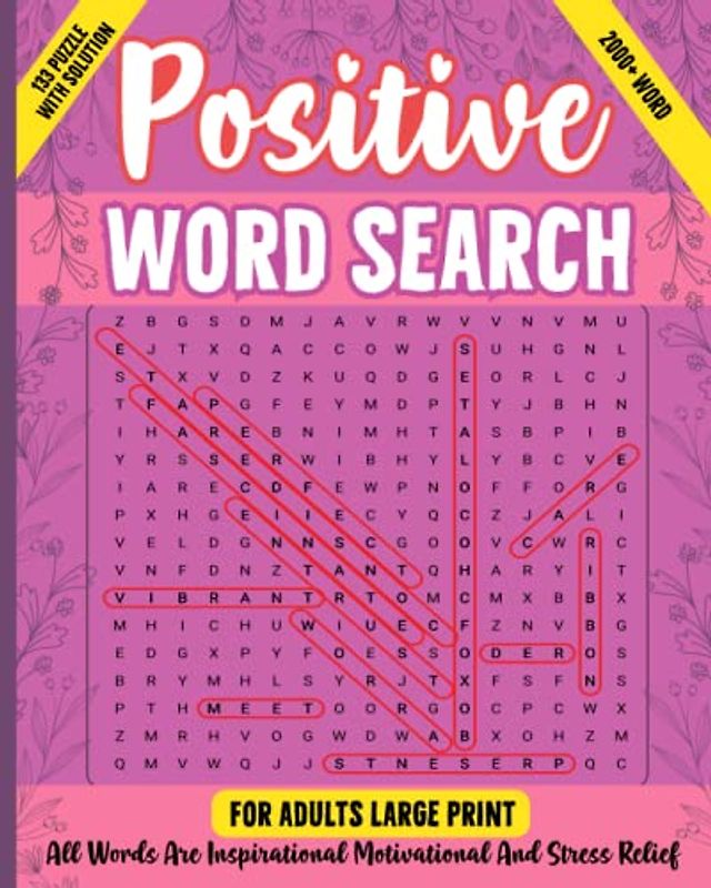 Positive Word Search for Adults Large Print: Large Print Positive word search Puzzles to help Relax and Have Fun